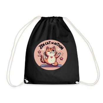 Zen Cat - Turnbeutel - Schwarz - Vorne
