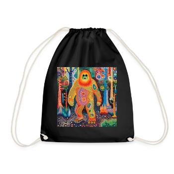 BigFoot, big foot, sasquatch - Drawstring Bag - black - Front