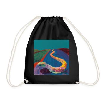 schlange, bunt, tier, geschenk, geschenkidee - Turnbeutel - Schwarz - Vorne
