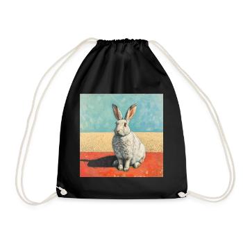 hase, kaninchen, bunt, tier, geschenk - Turnbeutel - Schwarz - Vorne