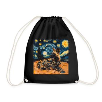 hyäne, van gogh, sternennacht - Turnbeutel - Schwarz - Vorne