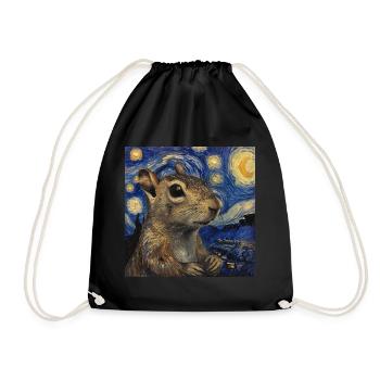 agouti, maus, ratte, van gogh, sternennacht - Turnbeutel - Schwarz - Vorne