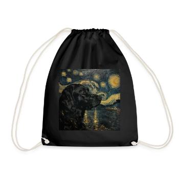 Labrador retriever, Labrador, chien, van gogh - Sac de sport léger - noir - Devant
