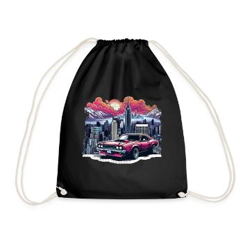 Vintage American and Sports Car - Drawstring Bag - black - Front