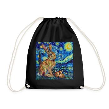 easter bunny, easter, bunny, happy easter, easter eggs - Drawstring Bag - black - Front