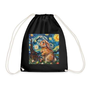 easter bunny, easter, bunny, happy easter, easter eggs - Drawstring Bag - black - Front