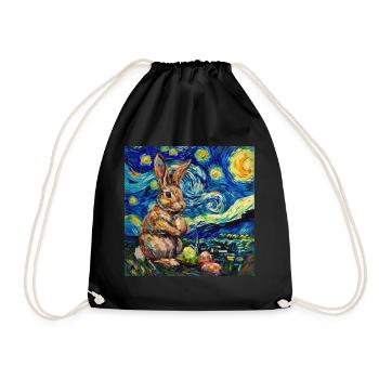 easter bunny, easter, bunny, happy easter, easter eggs - Drawstring Bag - black - Front