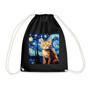 Chat, motif chat, cadeau - Sac de sport léger - noir - Devant