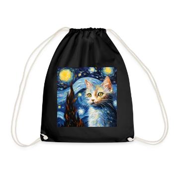 Chat, motif chat, cadeau - Sac de sport léger - noir - Devant