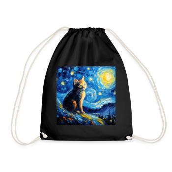 Chat, motif chat, cadeau - Sac de sport léger - noir - Devant