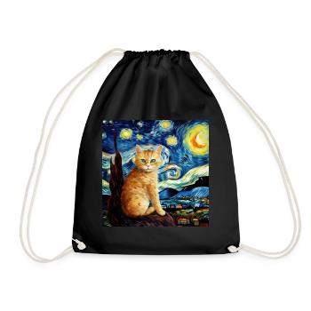 Chat, motif chat, cadeau - Sac de sport léger - noir - Devant