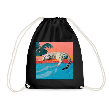 Chat, motif chat, pop art, cadeau, idée cadeau - Sac de sport léger - noir - Devant