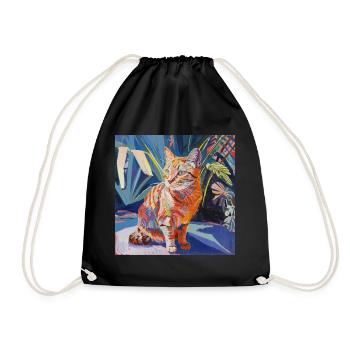 Chat, motif chat, pop art, cadeau, idée cadeau - Sac de sport léger - noir - Devant