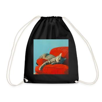 Katze, katzenmotiv, popart, geschenk, geschenkidee - Turnbeutel - Schwarz - Vorne