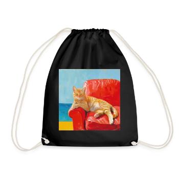 Cat, cat motif, pop art, gift, gift idea - Drawstring Bag - black - Front