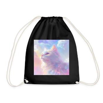 Katze, katzenmotiv, anime, geschenk, geschenkideen - Turnbeutel - Schwarz - Vorne