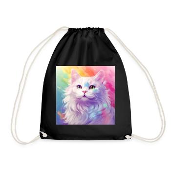 Katze, katzenmotiv, anime, geschenk, geschenkideen - Turnbeutel - Schwarz - Vorne