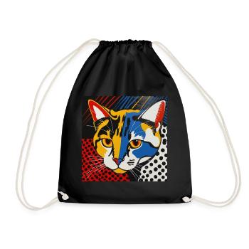 Chat, Motif De Chat - Sac de sport léger - noir - Devant