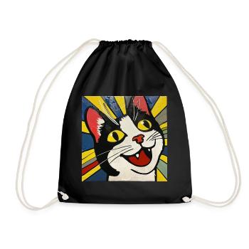 Chat, Motif De Chat - Sac de sport léger - noir - Devant