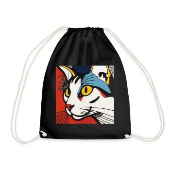 Chat, Motif De Chat - Sac de sport léger - noir - Devant