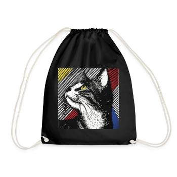 Chat, Motif De Chat - Sac de sport léger - noir - Devant