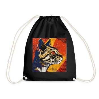 Chat, Motif De Chat - Sac de sport léger - noir - Devant