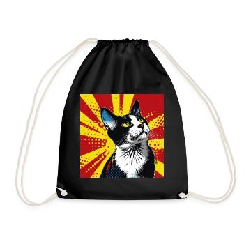 Chat, Motif De Chat - Sac de sport léger - noir - Devant
