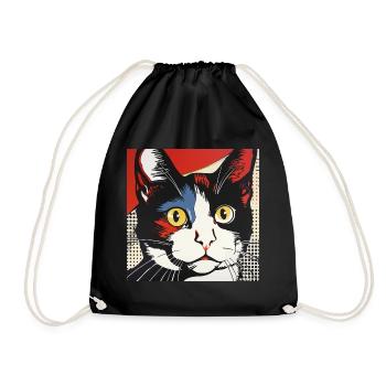 Chat, Motif De Chat - Sac de sport léger - noir - Devant