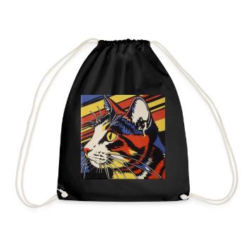 Chat, Motif De Chat - Sac de sport léger - noir - Devant
