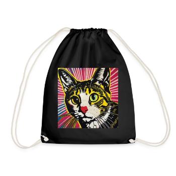 Chat, Motif De Chat - Sac de sport léger - noir - Devant