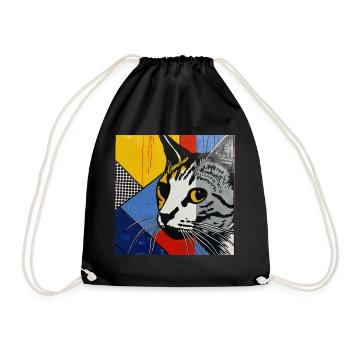 Katze, katzenmotiv - Turnbeutel - Schwarz - Vorne