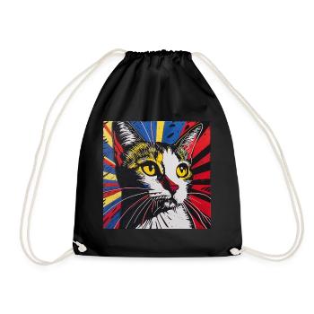 Chat, Motif De Chat - Sac de sport léger - noir - Devant