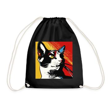 Chat, Motif De Chat - Sac de sport léger - noir - Devant