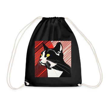 Chat, Motif De Chat - Sac de sport léger - noir - Devant