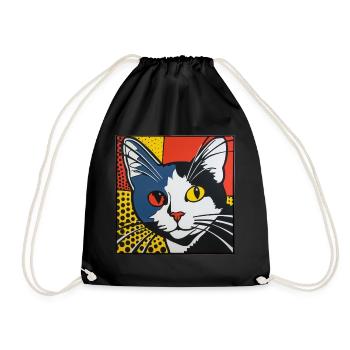 Chat, Motif De Chat - Sac de sport léger - noir - Devant