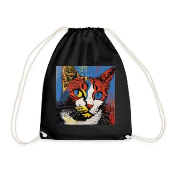 Chat, Motif De Chat - Sac de sport léger - noir - Devant