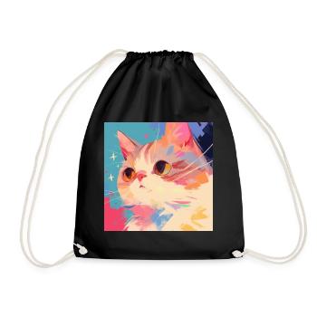 Chat, Motif De Chat - Sac de sport léger - noir - Devant