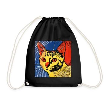 Chat, Motif De Chat - Sac de sport léger - noir - Devant