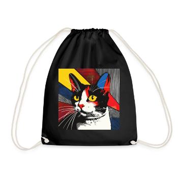 Chat, Motif De Chat - Sac de sport léger - noir - Devant