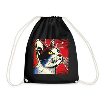 Chat, Motif De Chat - Sac de sport léger - noir - Devant