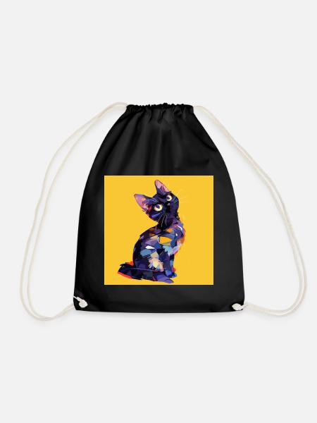 Katze, katzenmotiv - Turnbeutel - Schwarz