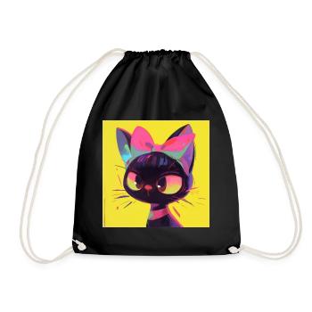 Chat, Motif De Chat - Sac de sport léger - noir - Devant