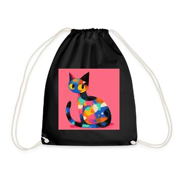 Chat, Motif De Chat - Sac de sport léger - noir - Devant