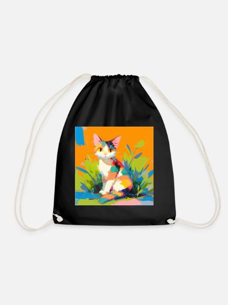 Katze, katzenmotiv - Turnbeutel - Schwarz