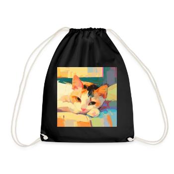 Katze, katzenmotiv - Turnbeutel - Schwarz - Vorne