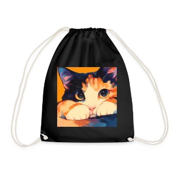 Chat, Motif De Chat - Sac de sport léger - noir - Devant