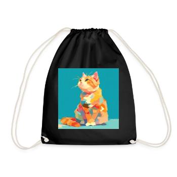 Katze, katzenmotiv - Turnbeutel - Schwarz - Vorne