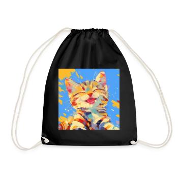 Chat, Motif De Chat - Sac de sport léger - noir - Devant