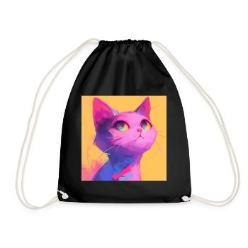 Katze, katzenmotiv - Turnbeutel - Schwarz - Vorne