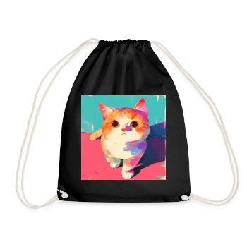 Chat, Motif De Chat - Sac de sport léger - noir - Devant